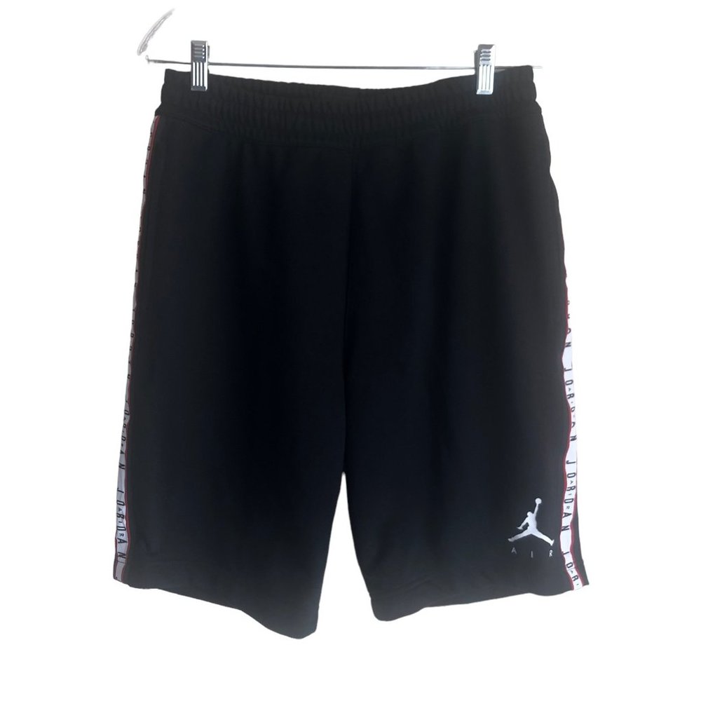 Air Jordan Men's Sweatshorts Size S 31-35 Black Cotton Fleece Elastic Waist - Picture 1 of 12